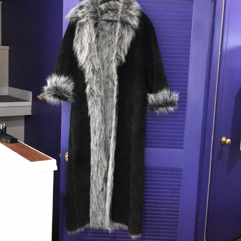 Vintage Black Suede Coat